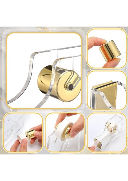 2 Adet Akrilik Ofis Bant Dağıtıcısı Altın Bant Dağıtıcı Bant Tutucu (Yurt Dışından) fiyatları