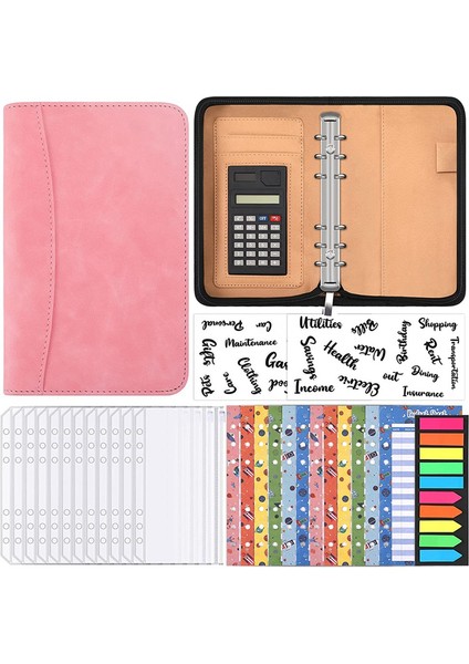 A6 Bütçe Planlayıcısı Hesap Makinesi Zip Bütçe Klasörü (Pembe) (Yurt Dışından)