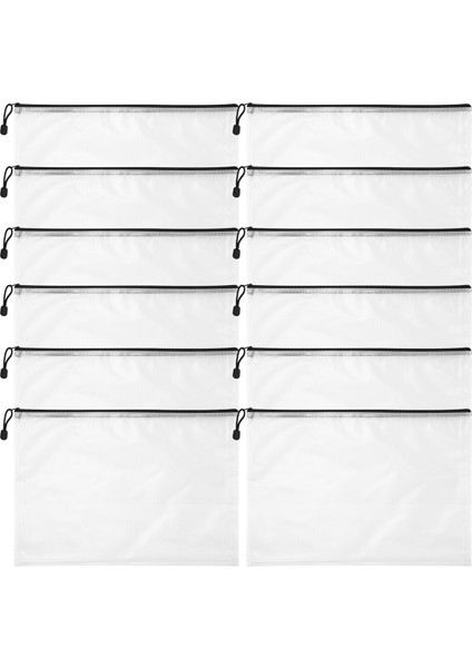 12 Adet A3 Klasör, Bilgi Fermuarlı Çanta Plastik Cüzdan File Dosya Çantası (Yurt Dışından) fiyatları