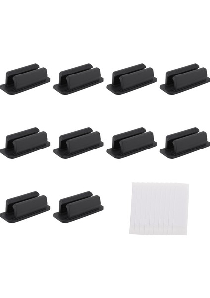 Kalemlik 10'lu Set Yapışkanlı Silikon Kalemlik Siyah (Yurt Dışından)