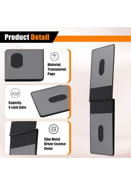 Ultra Ince Sürücü Belgesi Kapağı Metal Sürücü Belgesi Tutucu (Siyah) (Yurt Dışından) indirimleri