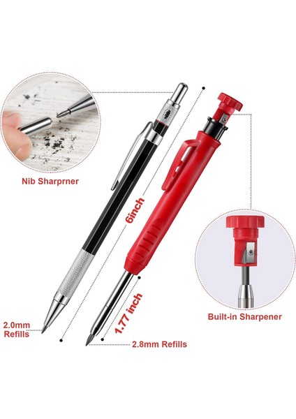 Mekanik Marangoz Kalem Seti Marker Yedekleri ve Çizici Aleti ile (Yurt Dışından) fiyatları