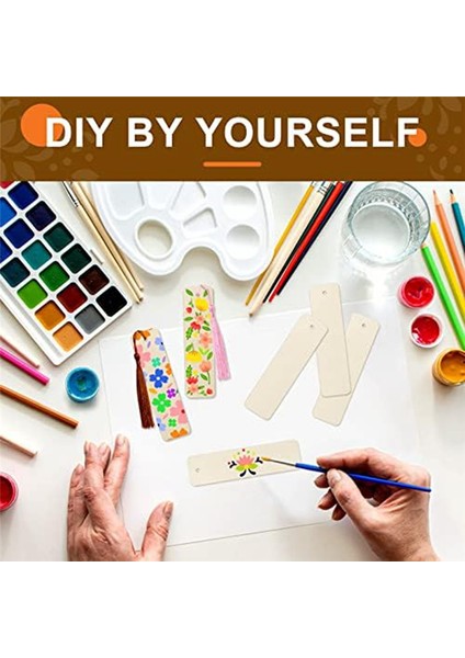 Kendin Yap Projeleri Için Renkli Püsküllü 100 Parçalı Tamamlanmamış Ahşap Ayraç (Yurt Dışından) fırsatları