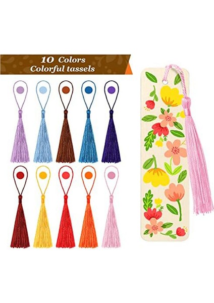 Kendin Yap Projeleri Için Renkli Püsküllü 100 Parçalı Tamamlanmamış Ahşap Ayraç (Yurt Dışından) indirimleri