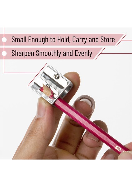 2 Delikli El Tipi Metal Kalemtıraş, 6'lı Paket (Yurt Dışından) modelleri