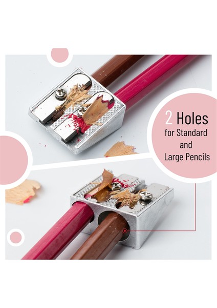 2 Delikli El Tipi Metal Kalemtıraş, 6'lı Paket (Yurt Dışından) fırsatları