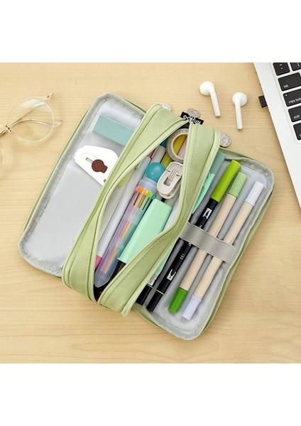 Angoo Kalem Kutusu 3 Bölmeli Kese Kalem Çantası Okul Gençler Için (Siyah) (Yurt Dışından) indirimleri