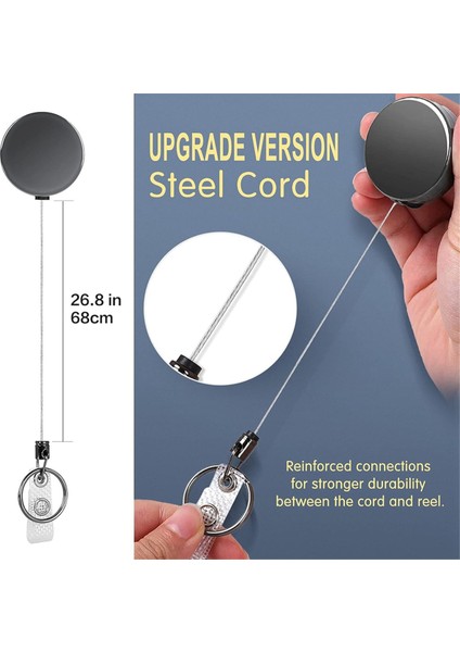 Geri Çekilebilir Rozet Tutucu Makarası Kemer Klipsli Anahtarlık 26,8 Inç (Yurt Dışından) modelleri