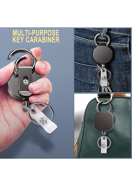 Geri Çekilebilir Rozet Tutucu Makarası Kemer Klipsli Anahtarlık 26,8 Inç (Yurt Dışından) indirimleri