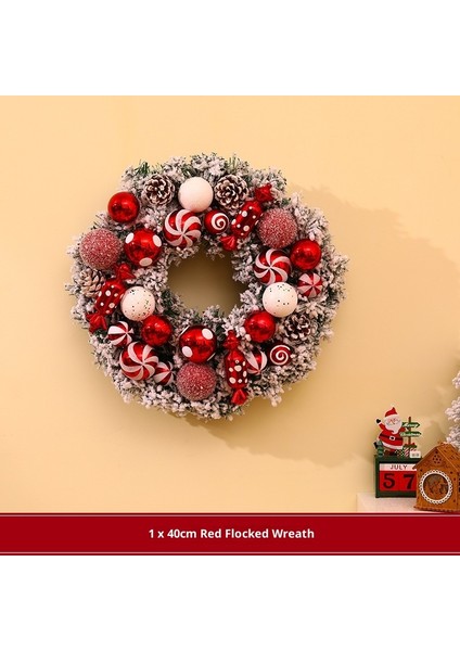 Noel Çelengi Kapı Asma Noel Dekorasyonu Rattan Süs Dekorasyon Asma (Yurt Dışından)