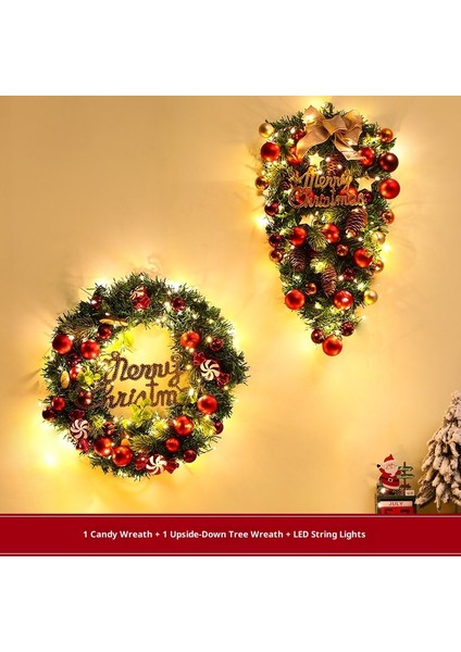 Noel Çelengi Kapı Asma Noel Dekorasyonu Rattan Süs Dekorasyon Asma (Yurt Dışından)