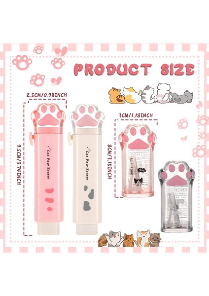 4 Adet Kedi Pençesi Şeklinde Geri Çekilebilir Silgi Kawaii Kalemtıraş (Yurt Dışından) fiyatları