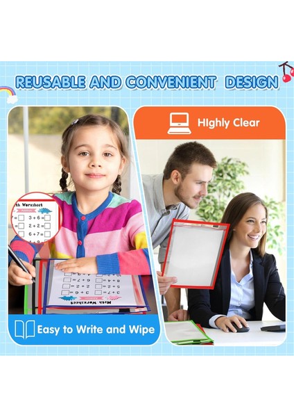 Tekrar Kullanılabilir Not Tutucu Cep Plastik Dosya Çantası Kuru Silinebilir Kılıf E (Yurt Dışından) indirimleri