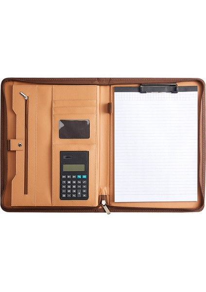 Kadınlar/erkekler Için Fermuarlı Pu Deri Portföy Klasörü, Not Defteri Browm (Yurt Dışından) fırsatları