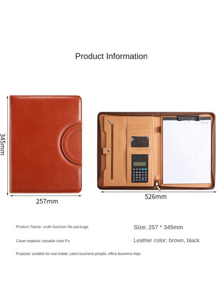 Kadınlar/erkekler Için Fermuarlı Pu Deri Portföy Klasörü, Not Defteri Browm (Yurt Dışından) indirimleri