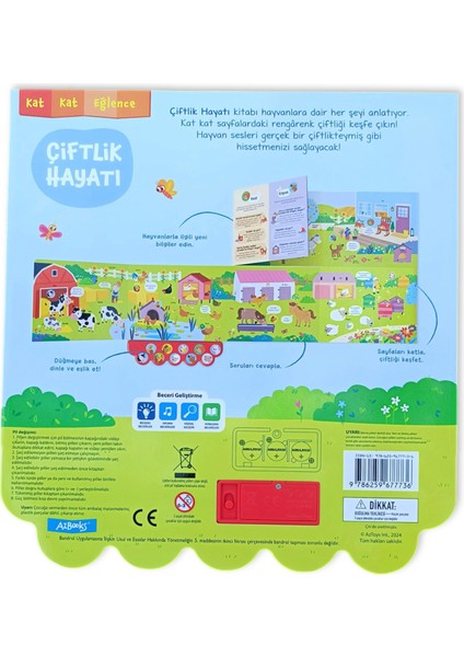 Kat Kat Eğlence Çiftlik Hayatı (Sesli Kitap 10 Farklı Hayvan Sesi + Dev Boyut) modelleri