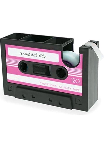 Bant Dağıtıcı Kalemlik, Retro Kaset Bant Dağıtıcı, Pembe-Siyah (Yurt Dışından)