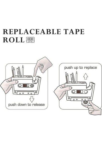 Bant Dağıtıcı Kalemlik, Retro Kaset Bant Dağıtıcı, Pembe-Siyah (Yurt Dışından) fırsatları