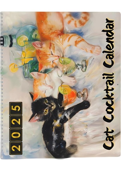 2025 Kedi Kokteylleri Takvimi 2025 Miyav-Kuyruk Saati Duvar Takvimi (Yurt Dışından) fırsatları