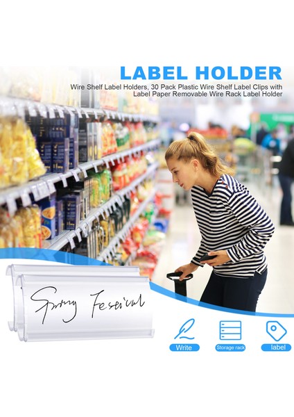 Tel Raf Etiket Tutucuları, 30 Paket Plastik Tel Raf Etiket Klipsleri (Yurt Dışından) fırsatları