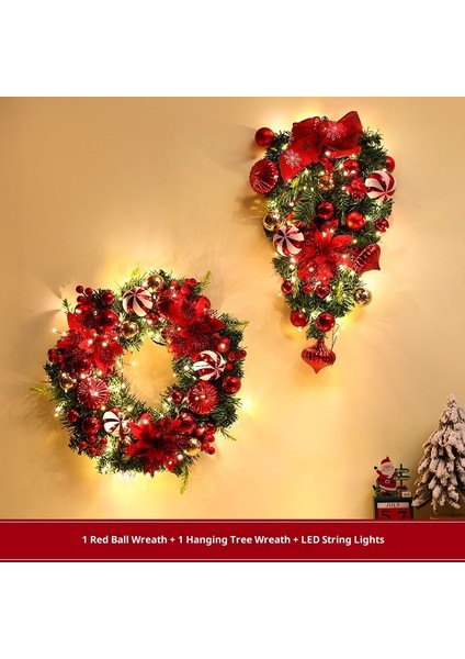 Noel Çelengi Kapı Asma Noel Dekorasyonu Rattan Süs Dekorasyon Asma (Yurt Dışından)