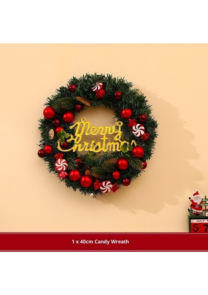 Noel Çelengi Kapı Asma Noel Dekorasyonu Rattan Süs Dekorasyon Asma (Yurt Dışından)