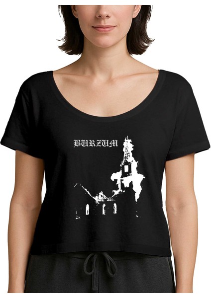 Burzum Burn Church Siyah Kadın Tişört