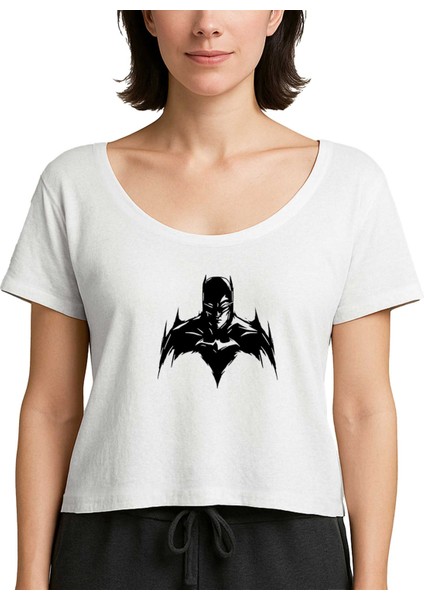 Batman Silluhette Beyaz Kadın Tişört