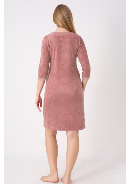 Fermuarlı Dantel Detaylı Pamuklu Havlu Elbise fırsatları