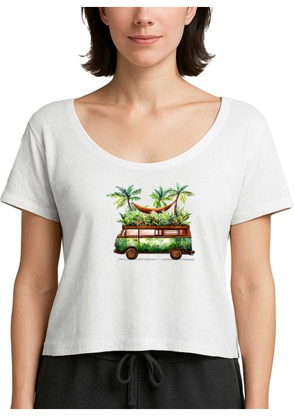 Volkswagen Jungle Van Beyaz Kadın Tişört