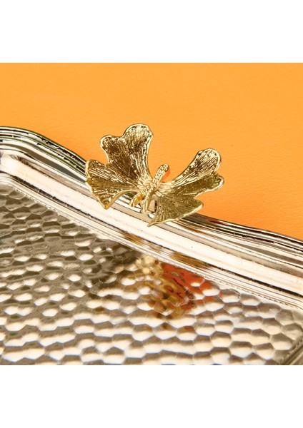 Kelebekli Sunum Tepsisi - Gümüş - 25X15 cm modelleri