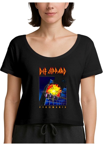 Def Leppard Pyromania Siyah Kadın Tişört