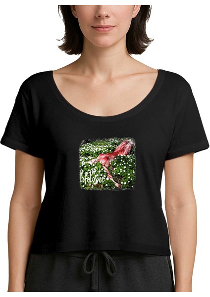 Lifelover Pulver Siyah Kadın Tişört