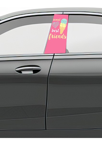 Araç Kapı Direk Kaplama Folyosu Desenli (Sağ Sol Takım) Uyumlu (2 Adet) - 22X50 cm