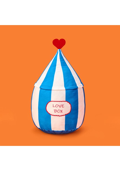 Soft Lovebox Figürlü Yastık - Beyaz / Mavi - 20X37 cm fiyatları