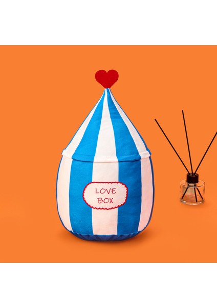 Soft Lovebox Figürlü Yastık - Beyaz / Mavi - 20X37 cm modelleri