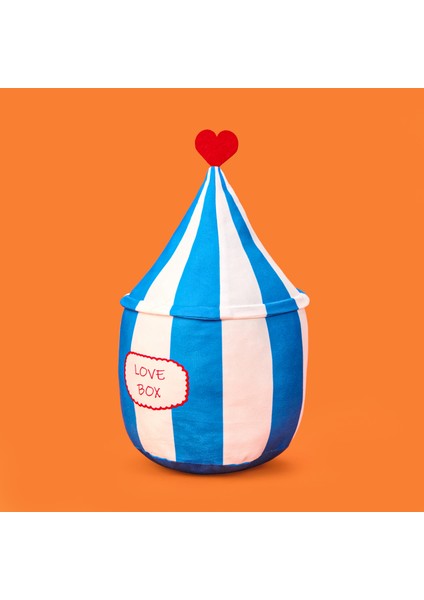 Soft Lovebox Figürlü Yastık - Beyaz / Mavi - 20X37 cm fırsatları