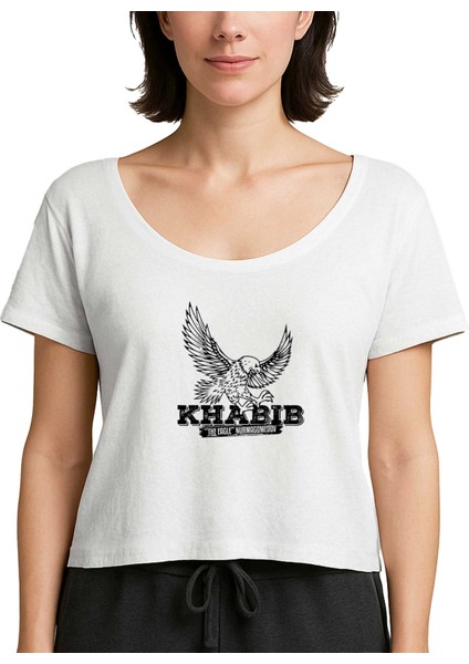 Khabib Kartal Beyaz Kadın Tişört