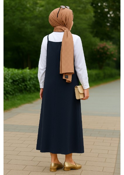 Kadın Lacivert Basic Ayarlanabilir Askılı Jile Elbise fiyatları