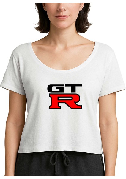Nissan Gtr Logo Beyaz Kadın Tişört