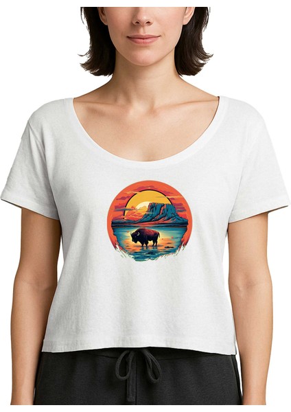 Bufola In The Oasis Beyaz Kadın Tişört