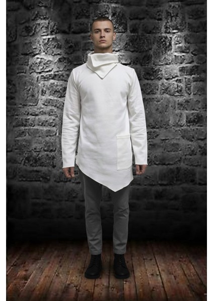 BS-2025-016-ŞAL Yaka Asimetrik Kesim Sweatshirt