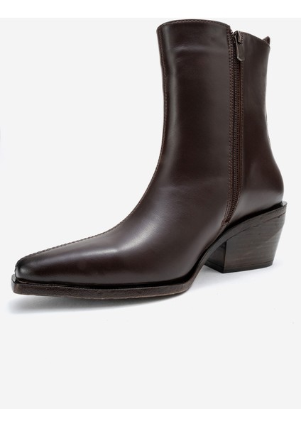 Lexıa Kahverengi Cilt Hakiki Deri Kadın Western Bot fırsatları