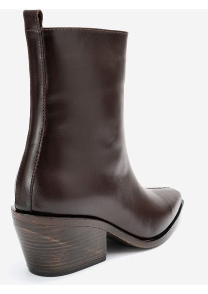 Lexıa Kahverengi Cilt Hakiki Deri Kadın Western Bot indirimleri