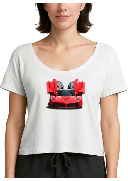 Ferari 458 Beyaz Kadın Tişört