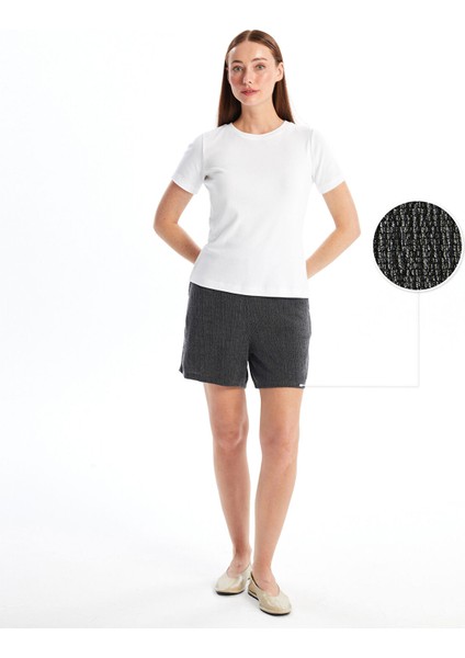 Yeni Sezon Kadın Beli Lastikli Düz Şort