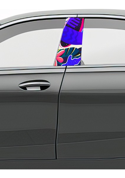 Araç Kapı Direk Kaplama Folyosu Desenli (Sağ Sol Takım) (2 Adet) - 22X50 cm