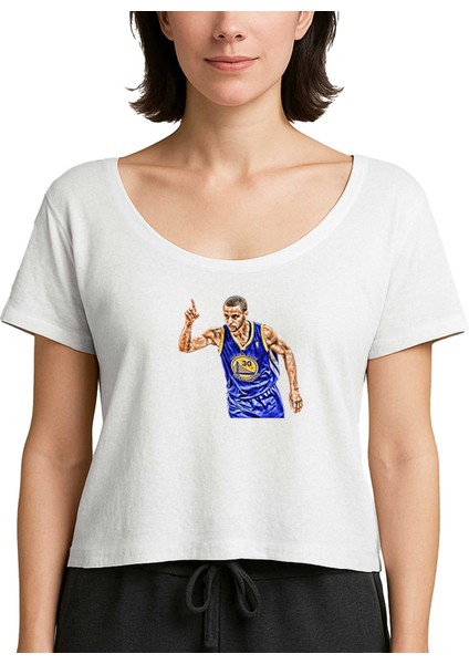 Stephen C.30 Warriors Beyaz Kadın Tişört