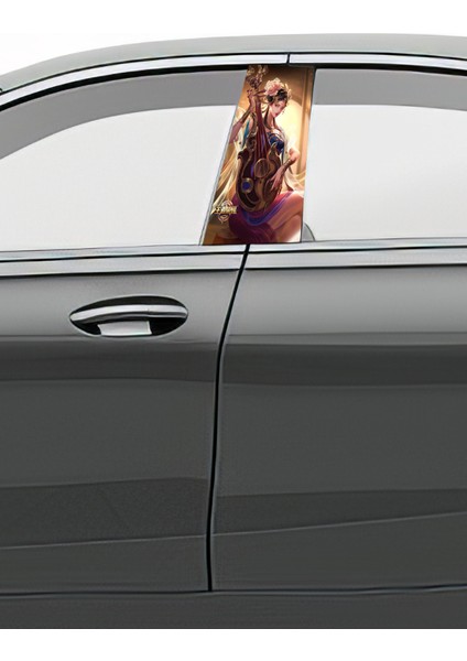 Araç Kapı Direk Kaplama Folyosu Desenli (Sağ Sol Takım) (2 Adet) - 22X50 cm