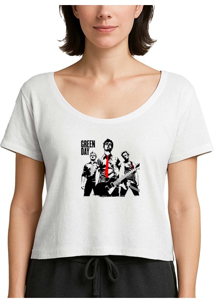 Green Day Group And Bomb Beyaz Kadın Tişört